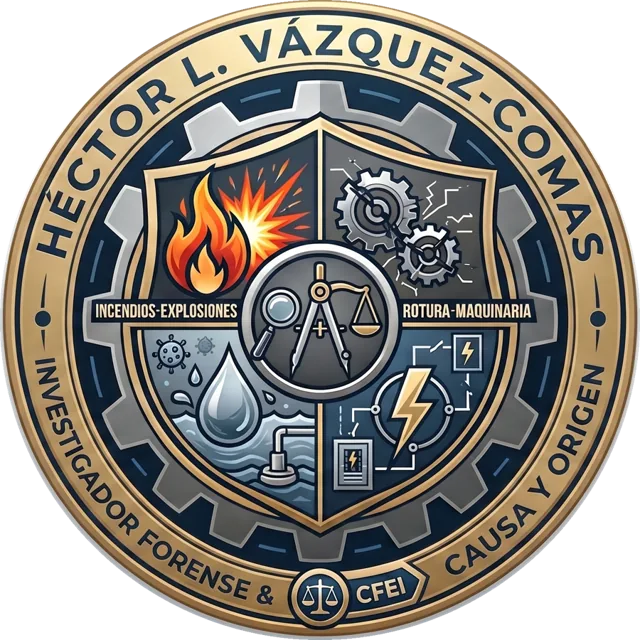 Emblem of Héctor L. Vázquez-Comas — forensic investigator, cause and origin